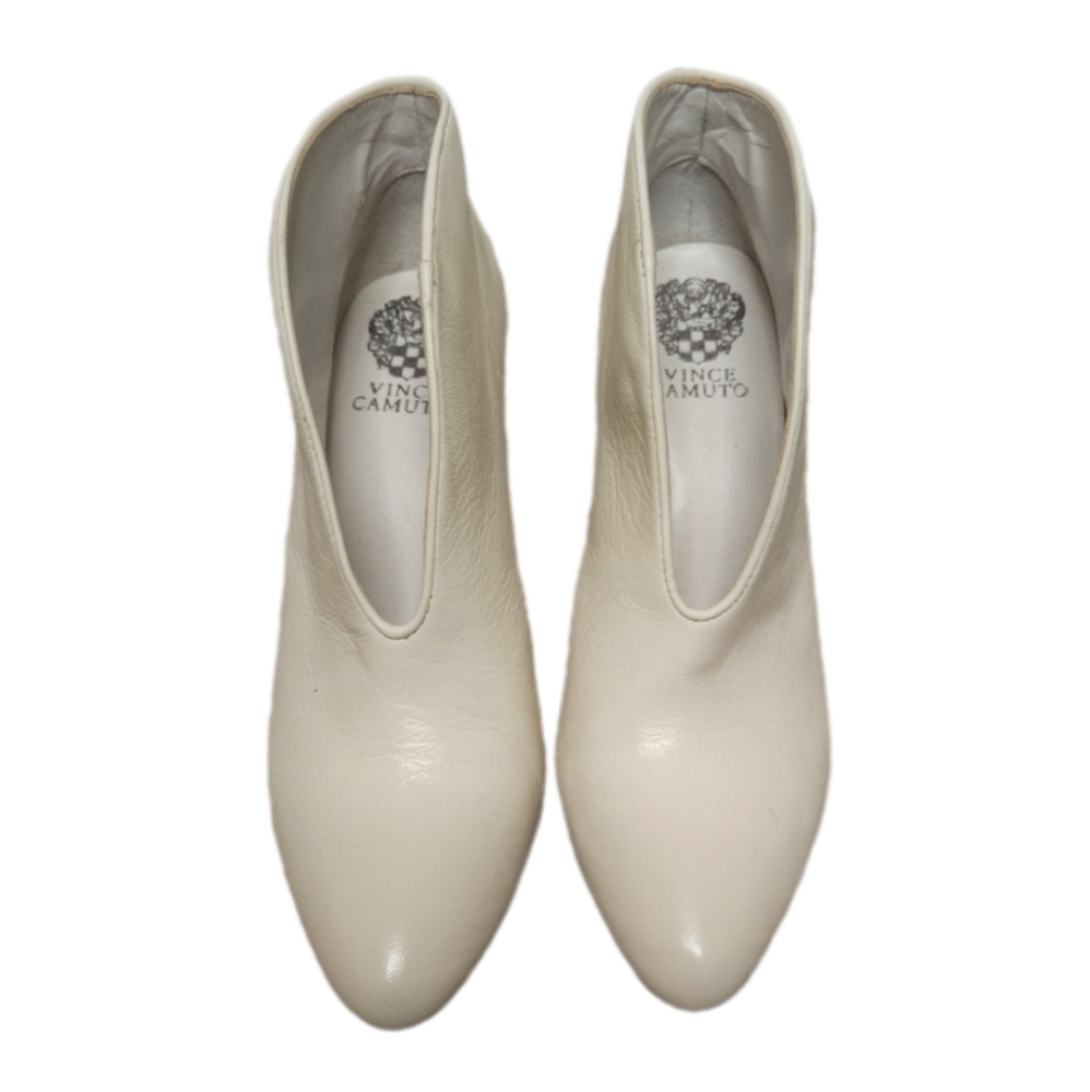 Vince Camuto Eckanna White Ankle Leather Booties